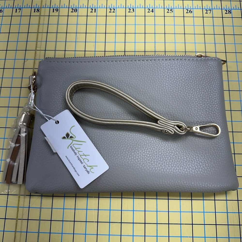 Gray Wristlet Clutch